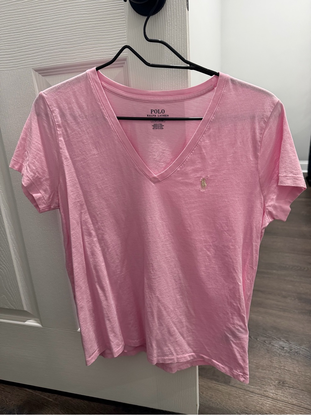 Polo by Ralph Lauren Light Pink V-Neck Short Sleeve Tee